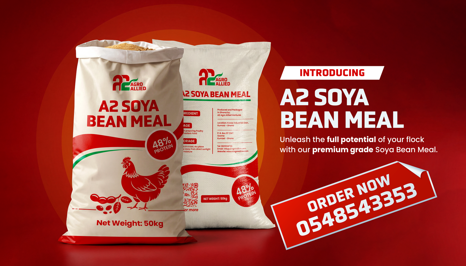 Contact A2 Agro Allied for soyabean meal sales and farming partnerships